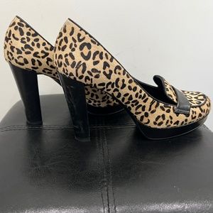 Animal print platform heels